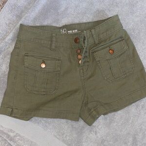 NOBO Olive Cargo Women Shorts